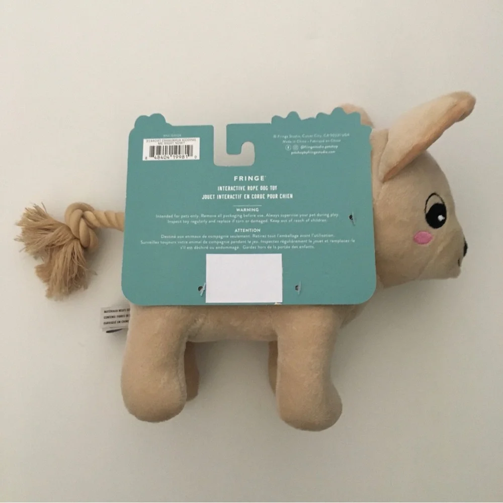 Dog Toy Plush Chihuahua - Squeaker “Chihuahua Kidding Me Right Now?” NEW Fringe